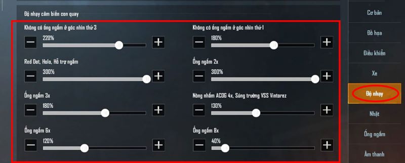 Chỉnh sửa tầm ngắm độ nhạy cho PUBG Mobile 3 ngón