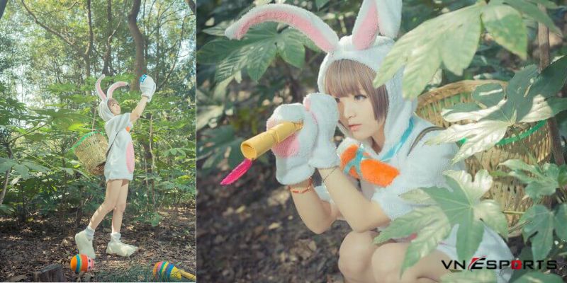 Cosplay nấm lùn Teemo thỏ phục sinh