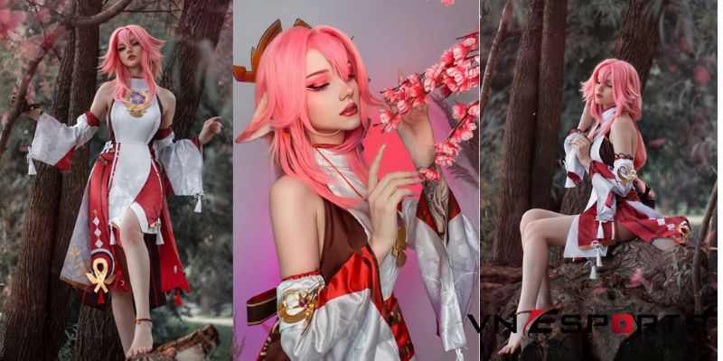 copslay Yae Miko của nữ coser người Nga (2)