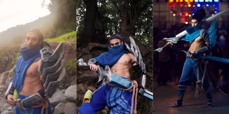 Cosplay Yasuo với thanh kiếm thần gió