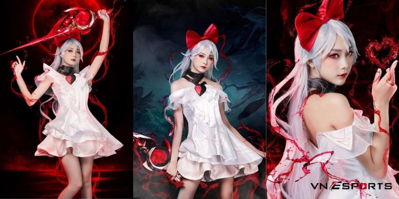  cosplay liên quân trang phục váy trắng xinh xắn