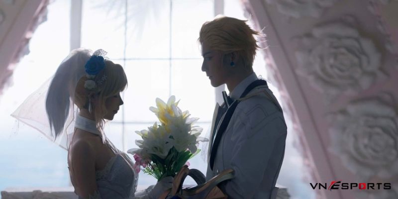 Cosplay khiết tinh hoa hồng Lux và Ezreal