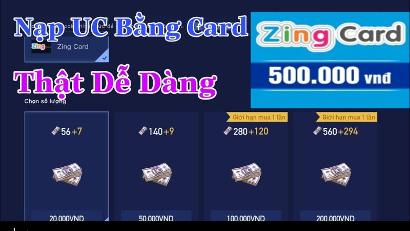 Cách nạp thẻ zing PUBG mobile nhanh chóng