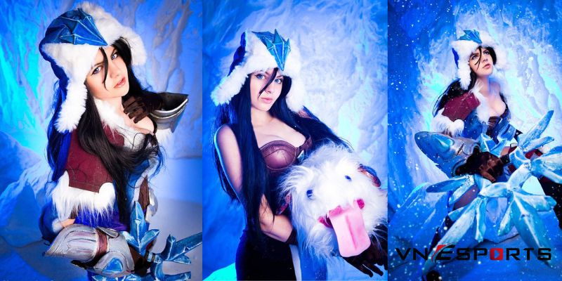 cosplay sivir nữ hoàng băng giá với ánh mắt lạnh lùng