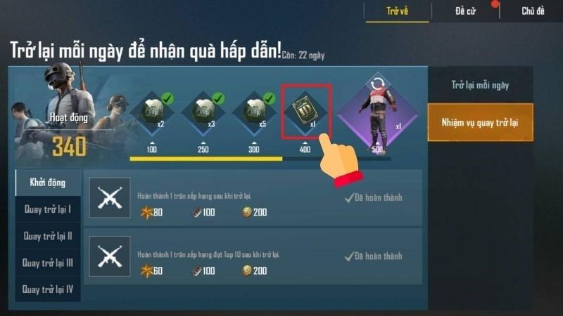 Lấy thẻ đổi tên PUBG từ nhiệm vụ người cũ trở lại