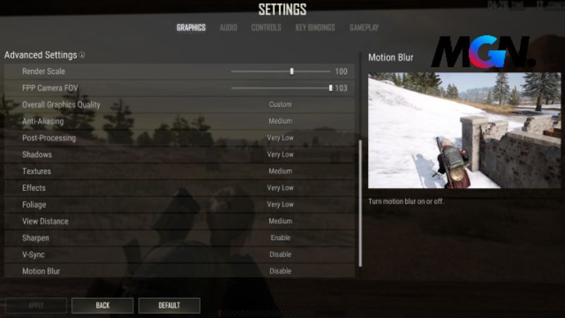 Setting đồ họa PUBG PC     