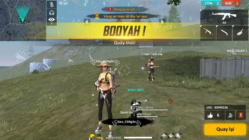 Thao tác cơ bản trong cách chơi Free Fire