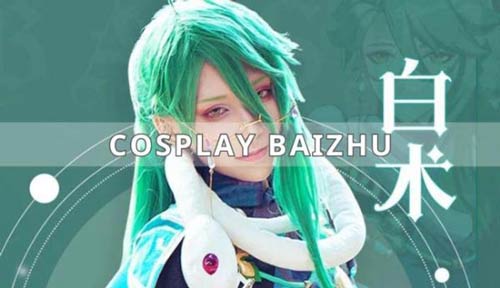 Cosplay Baizhu GI với nét mặt điển trai cùng trang phục sao y bản gốc