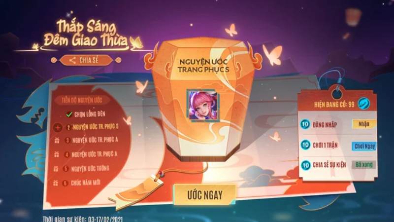 Cách đổi đá Nguyện Ước lấy vật phẩm