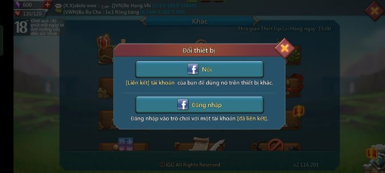 Chia sẻ cách đăng nhập Lords Mobile bằng tài khoản Facebook