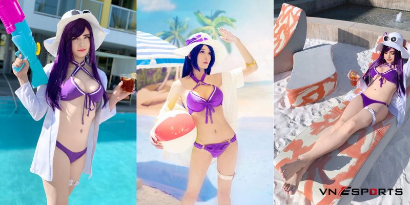 cosplay-caitlyn-tiec-be-boi-31 Bikini tím khi cosplay Caitlyn tiệc bể bơi cực hấp dẫn