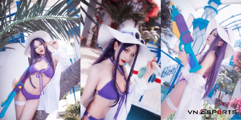 cosplay-caitlyn-tiec-be-boi-6 Ánh mắt sắc lẹm khi cosplay Caitlyn tiệc bể bơi