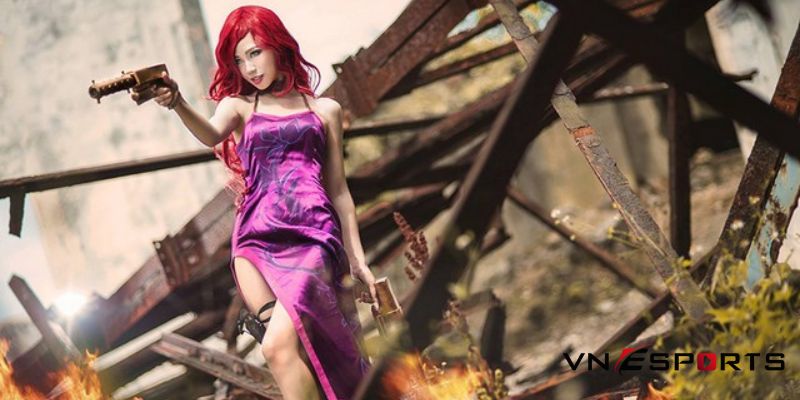 cosplay-miss-fotune-mat-vu-3 cosplay miss fortune mật vụ với cây súng sắt