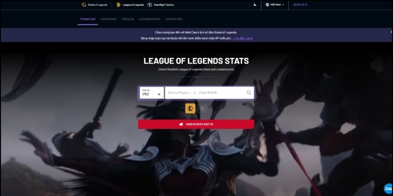 Truy cập vào Global of Legends cực nhanh